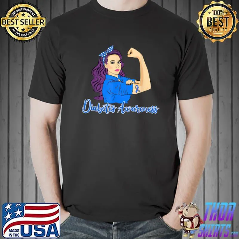 Official In November We Wear Blue Black Woman Diabetes Awareness T Shirt Unisex