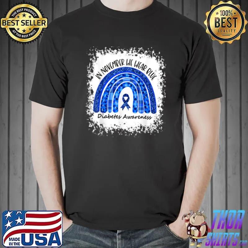 Official In November We Wear blue Rainbow T Shirt Unisex