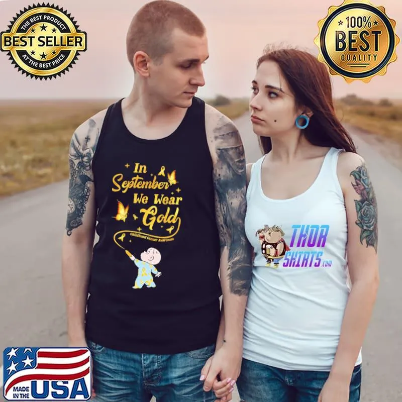 Official In September We Wear Gold Childhood Cancer Awareness Tank Top