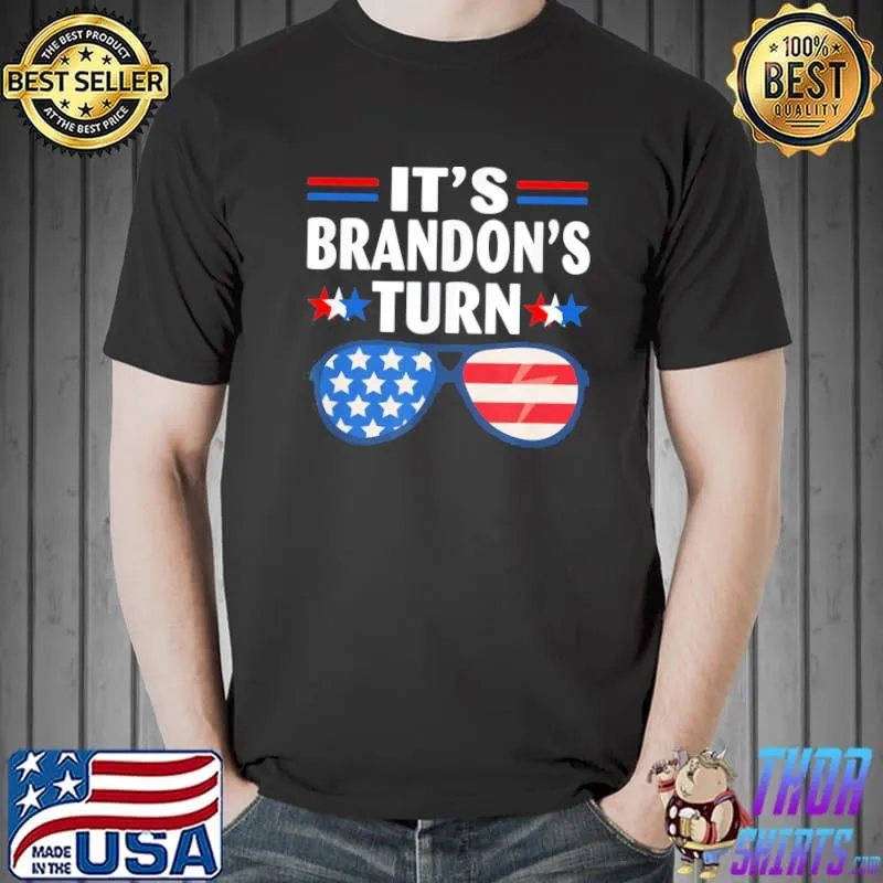Official it’s Brandon’s Turn Anti Biden American Flag T-Shirt