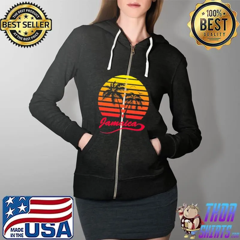 Official Jamaica Sunset Holiday Blood Moon Vintage Shirt Full Zip Hooded