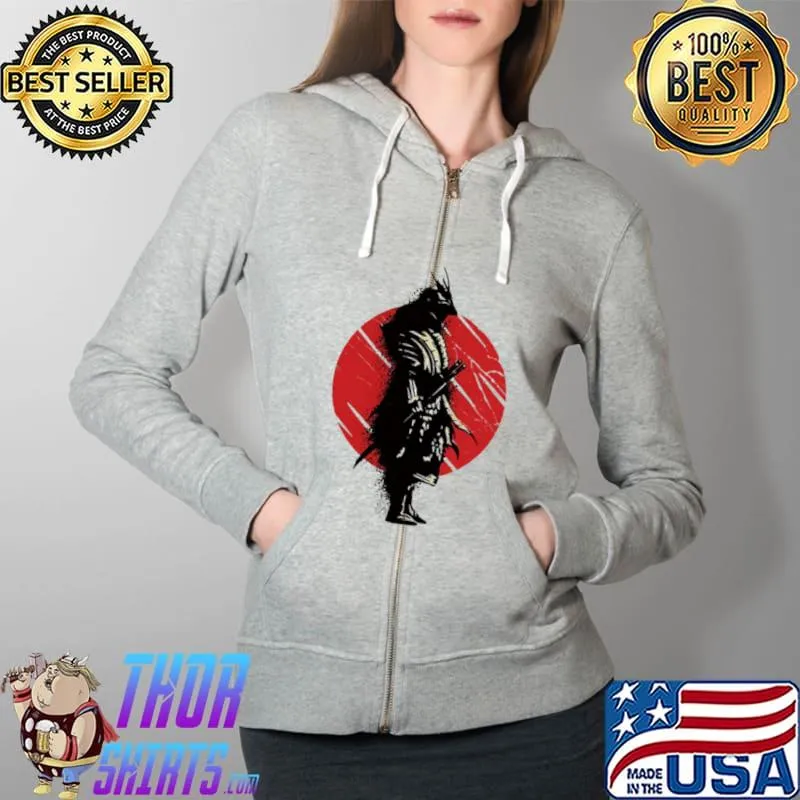 Official Japanese samuraI ink splatter graphic Full Zip Hooded