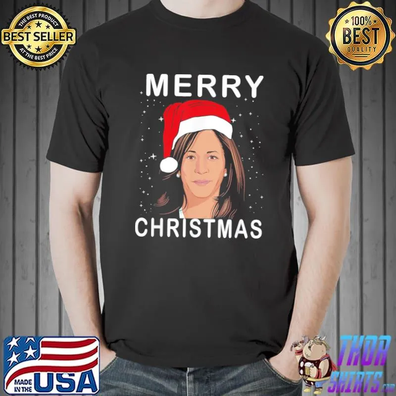 Official kamala Harris Santa Hat Merry Christmas T-Shirt Unisex
