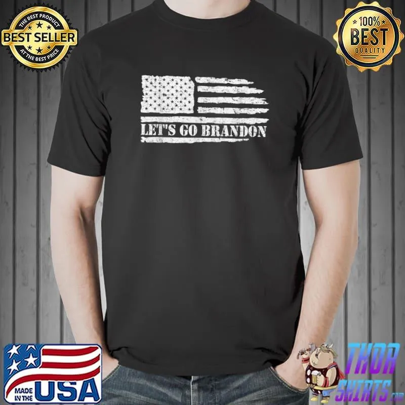 Official let's Go Brandon American Flag Impeach Biden Anti Liberal T-Shirt Unisex