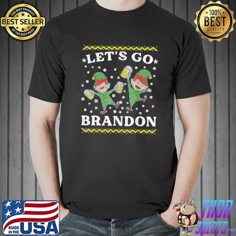 Official Let’s Go Branson Brandon Anti Biden Chant Ugly Christmas T-Shirt Unisex