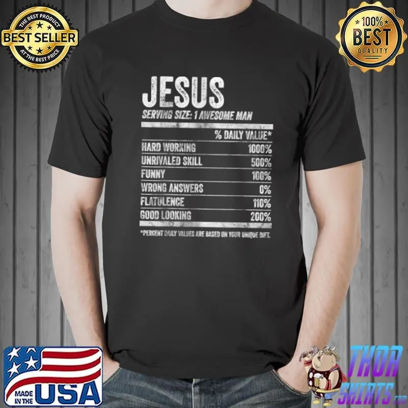 Official Mens Jesus Nutrition Personalized Name Shirt Funny Name Facts T Shirt Unisex