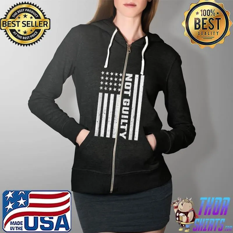 Official Mens not guilty usa flag Conservative and republican T-Shirt Full Zip Hooded