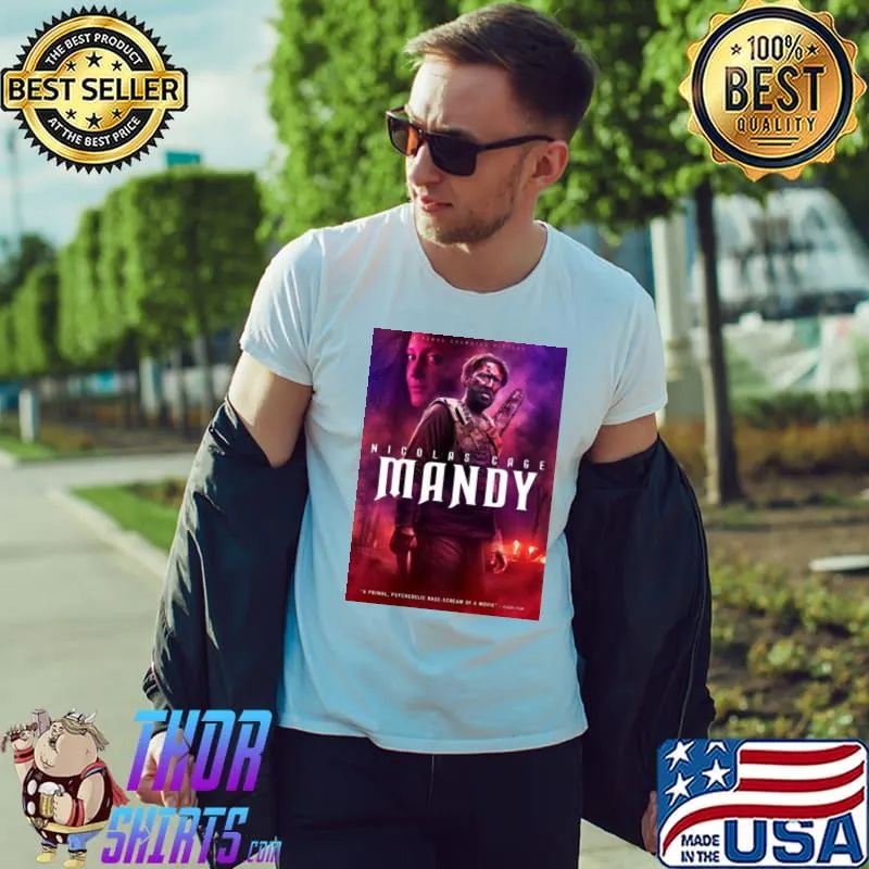 Official Nicolas Cage Mandy Movies Poster T shirt