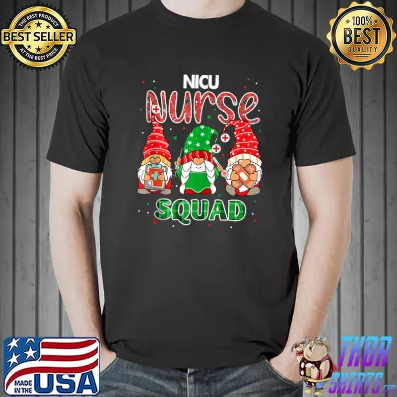 Official NICU Nurse Squad Christmas Gnomes RN Matching T-Shirt Unisex
