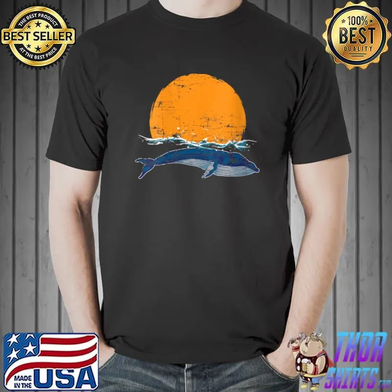 Official ocean Mammal Animal Sea Creature Sunset Whale T-Shirt Unisex