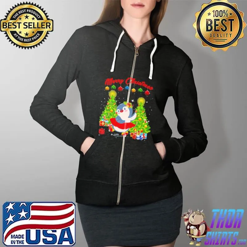 Official penguin Dancing at Christmas Shirt Full Zip Hooded