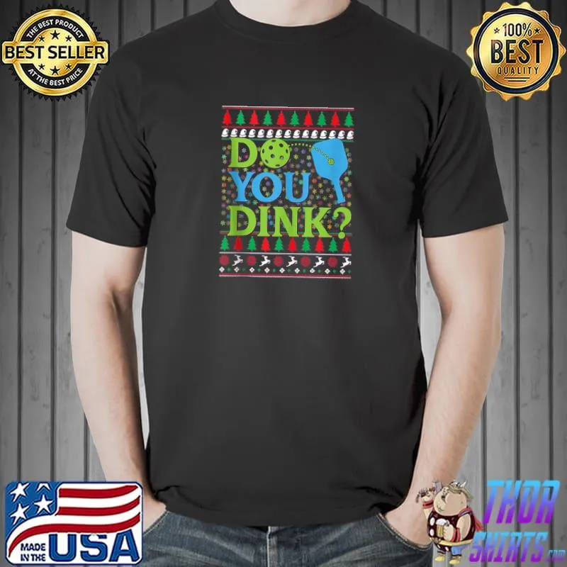 Official pickleball Christmas Pickle Ball Ugly Christmas Sweater T-Shirt Unisex