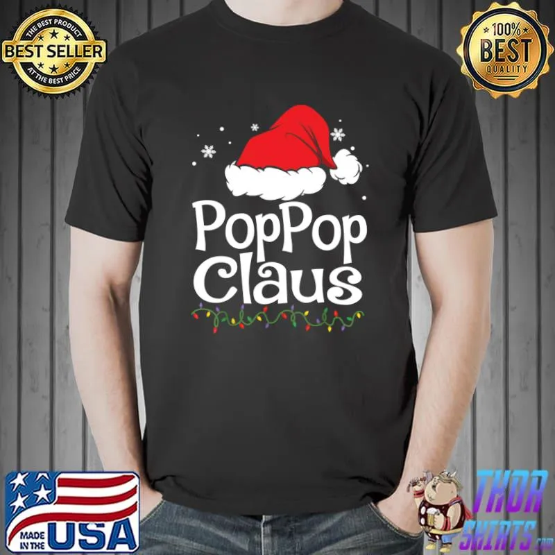 Official poppop Claus Christmas Pajama Family Matching Xmas T-Shirt Unisex