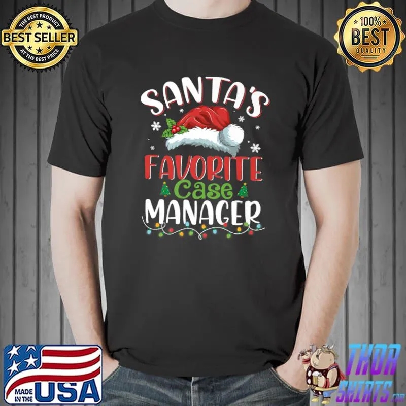 Official Santas Favorite Case Manager Christmas Santa Hat Premium T-Shirt