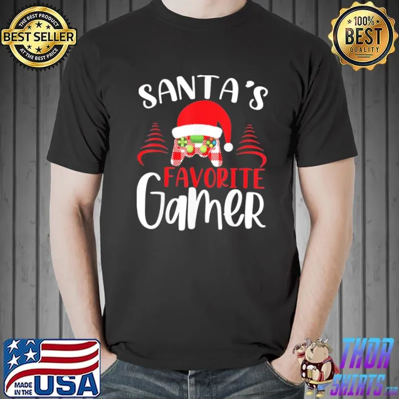 Official Santa’s Favorite Video Game Christmas Pajama Gaming family T-Shirt