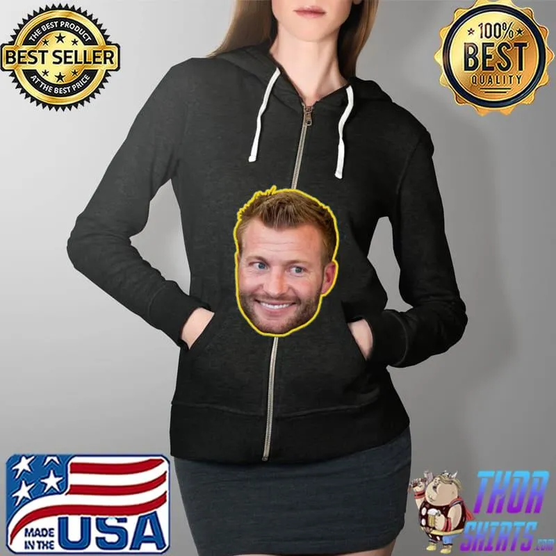 Official Sean Mcvay Los Angeles Football Shirt Full Zip Hooded