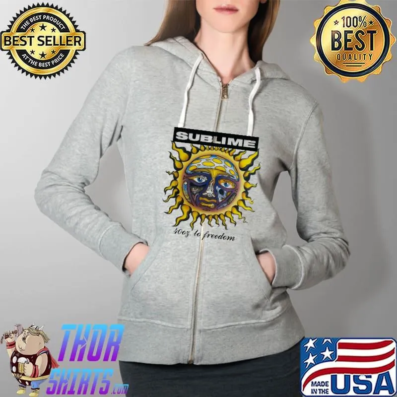 Official sublime 40 Oz To Freedom Shirt Full Zip Hooded