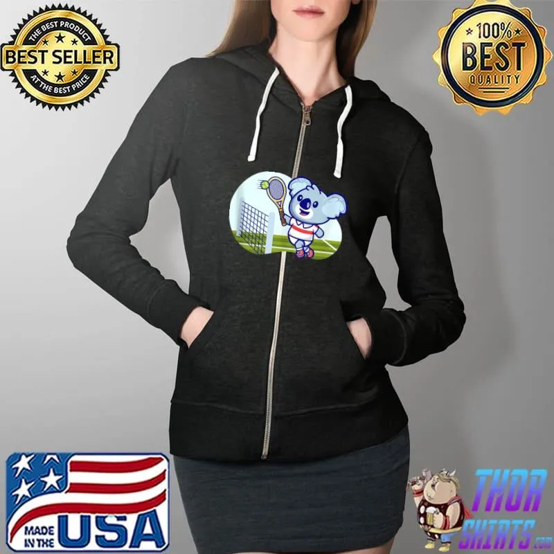 Official Tennis kids Koala I funny animals Sports T-Shirt Full Zip Hooded