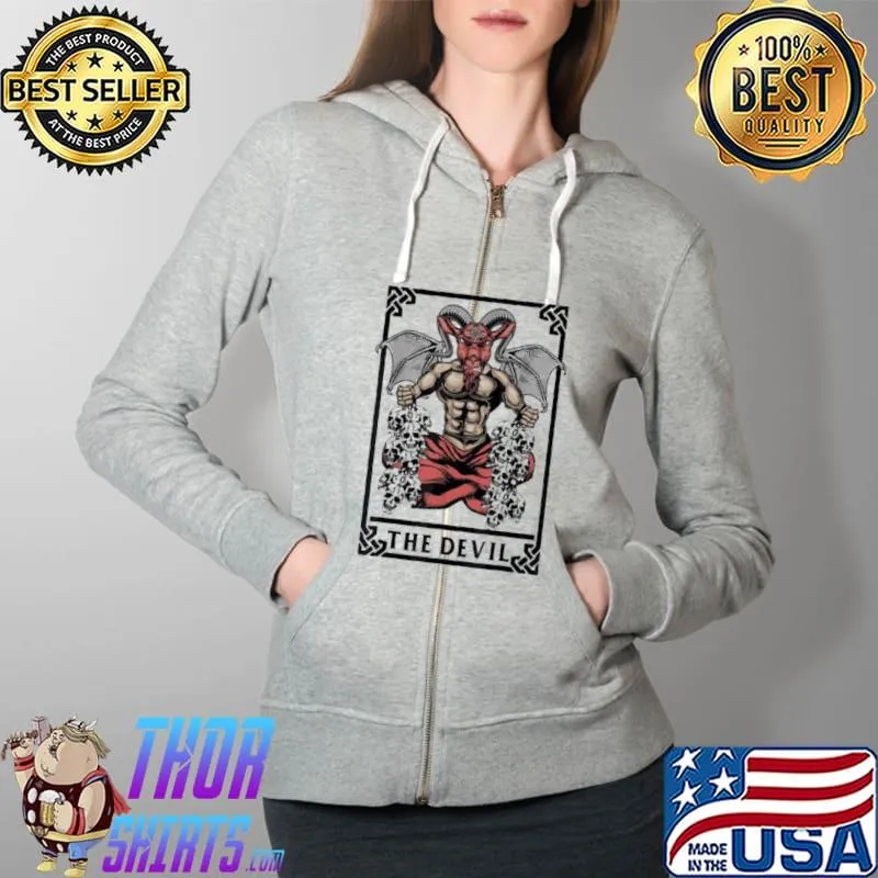Official the devil tarot card reading witch aesthetic halloween s Full Zip Hooded