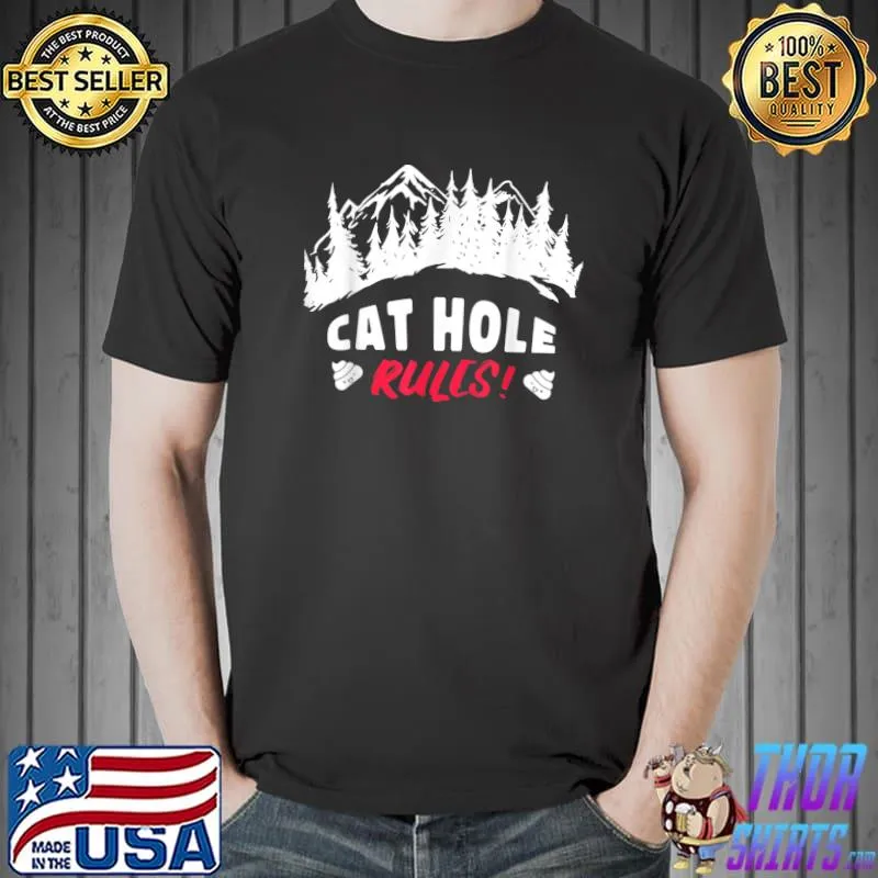 Official Vwol Cat Hole Rules Camping Humor T-Shirt Unisex