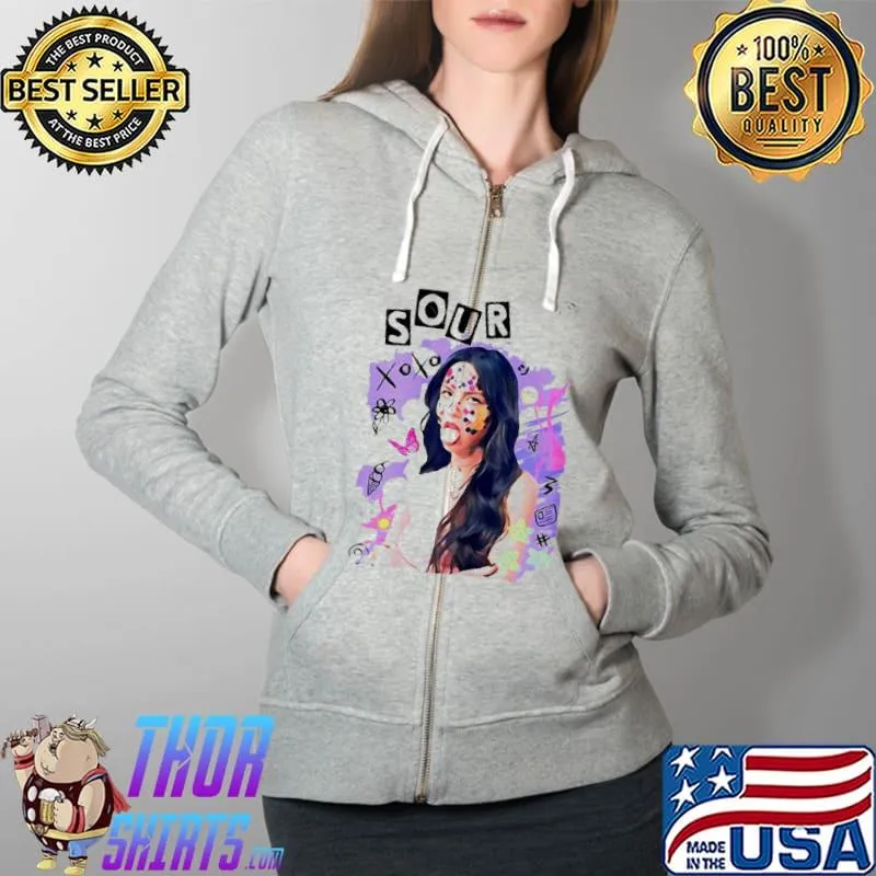 Olivia Rodrigo Fan Portrait Sour T-s Full Zip Hooded