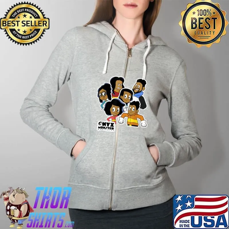 Onyx Monster Mysteries full family animated stickers T-Shirt Full Zip Hooded