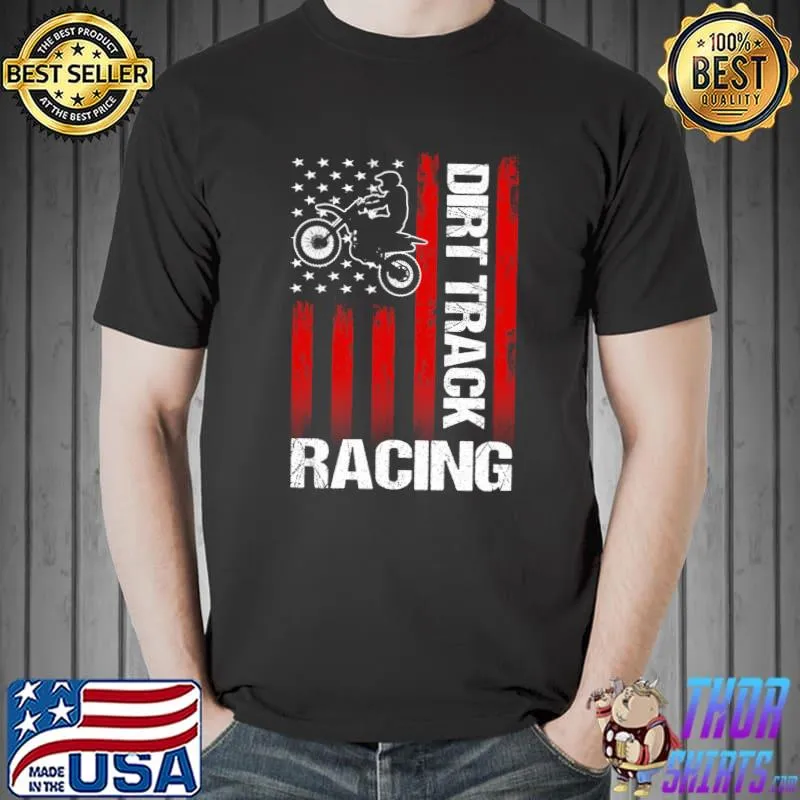 Original american Flag Dirt Track Racing Bike T-Shirt Unisex