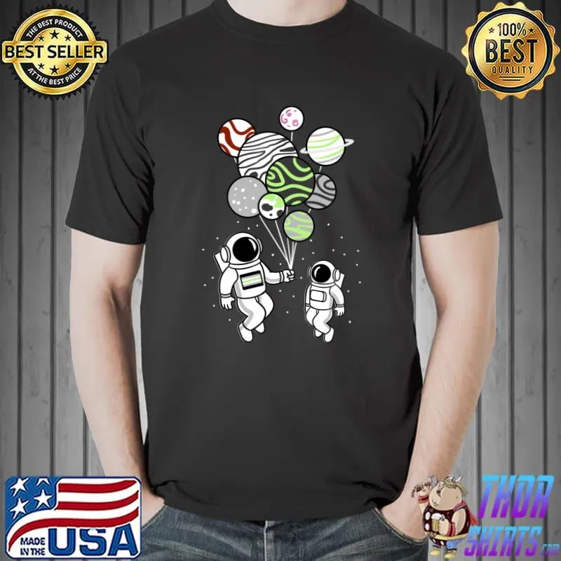 Original astronaut Holding Agender Pride Balloons T-Shirt Unisex