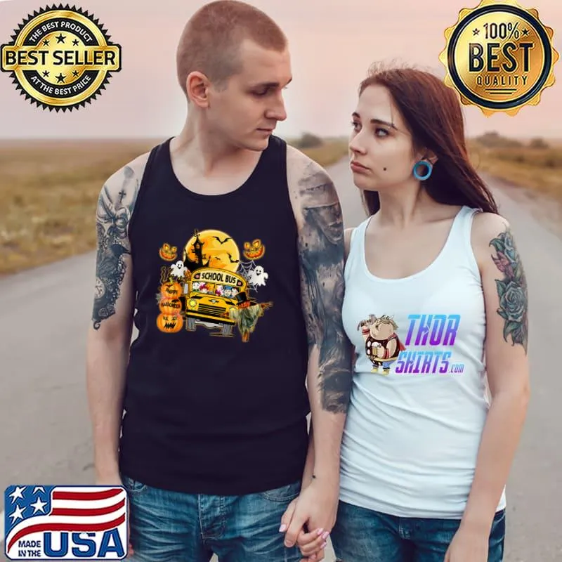 Original Bus Driver School Bus Halloween Costume With Pumpkin T Shirt Tank Top