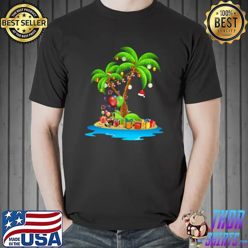 Original christmas Palm Tree Tropical Xmas Coconut Matching T-Shirt Unisex