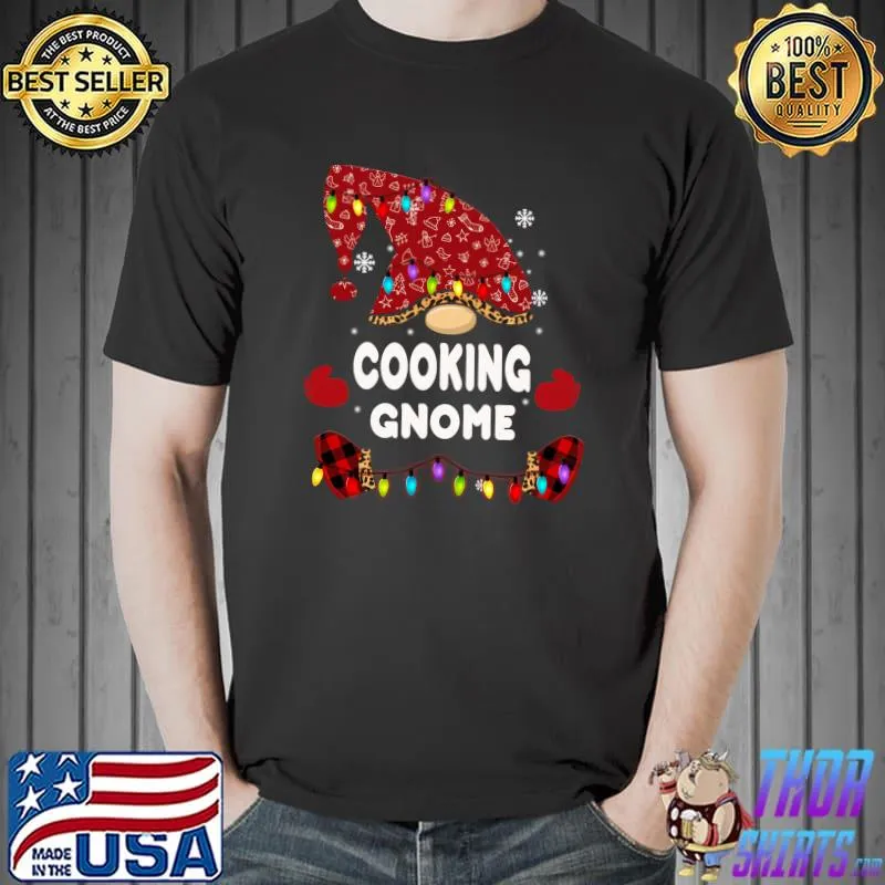 Original cooking Gnome Buffalo Plaid Matching Family Christmas Pajama T-s Unisex