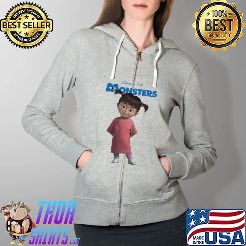 Original Cute Disney Pixar Boo Monsters Shirt Full Zip Hooded