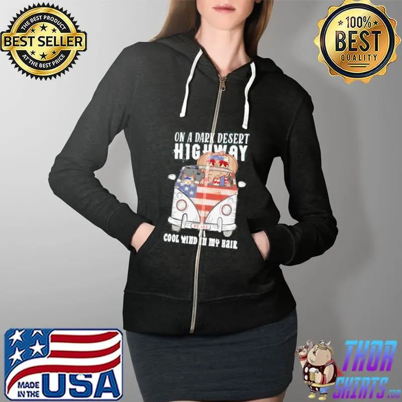 Original dark Desert Highway Cool Wind In My Hair Shirt Full Zip Hooded
