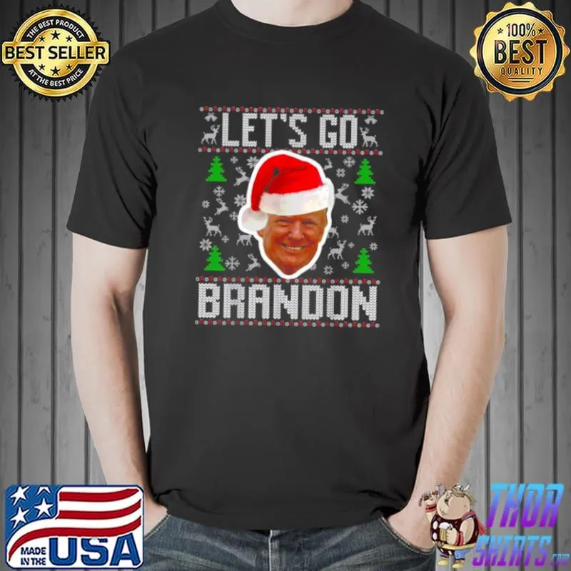 Original Donald Trump Santa let’s go brandon anti Biden Ugly Christmas Unisex