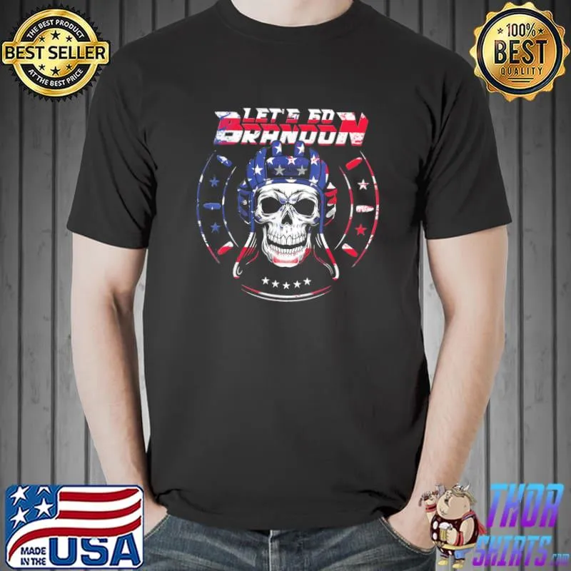 Original FJB Let’s Go Brandon American Biker Usa Flag T-Shirt