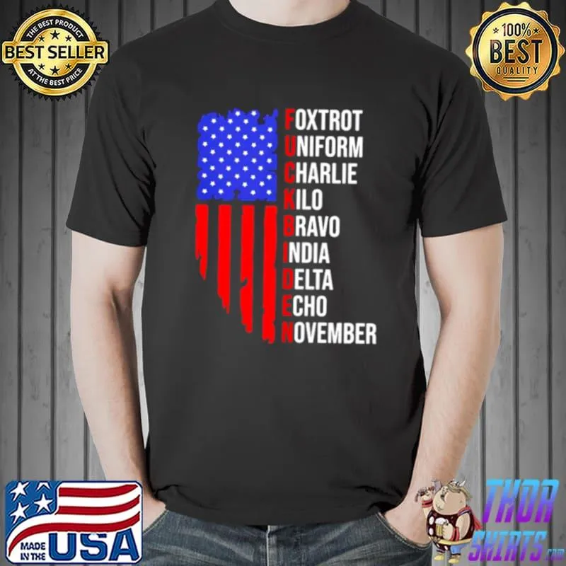 Original Foxtrot uniform charlie kilo bravo india delta echo november American flag shirt
