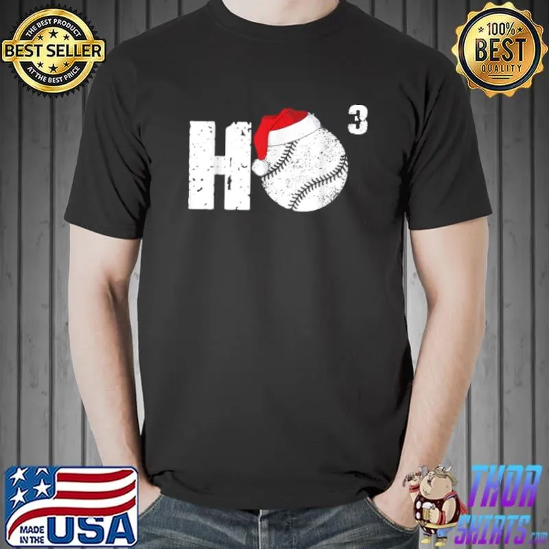 Original ho Ho Ho Baseball Santa Claus Christmas Pajama T Shirt