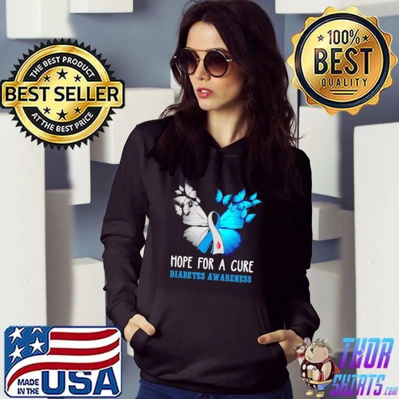 Original hope For A Cure Diabetes Awareness Butterfly Shirt