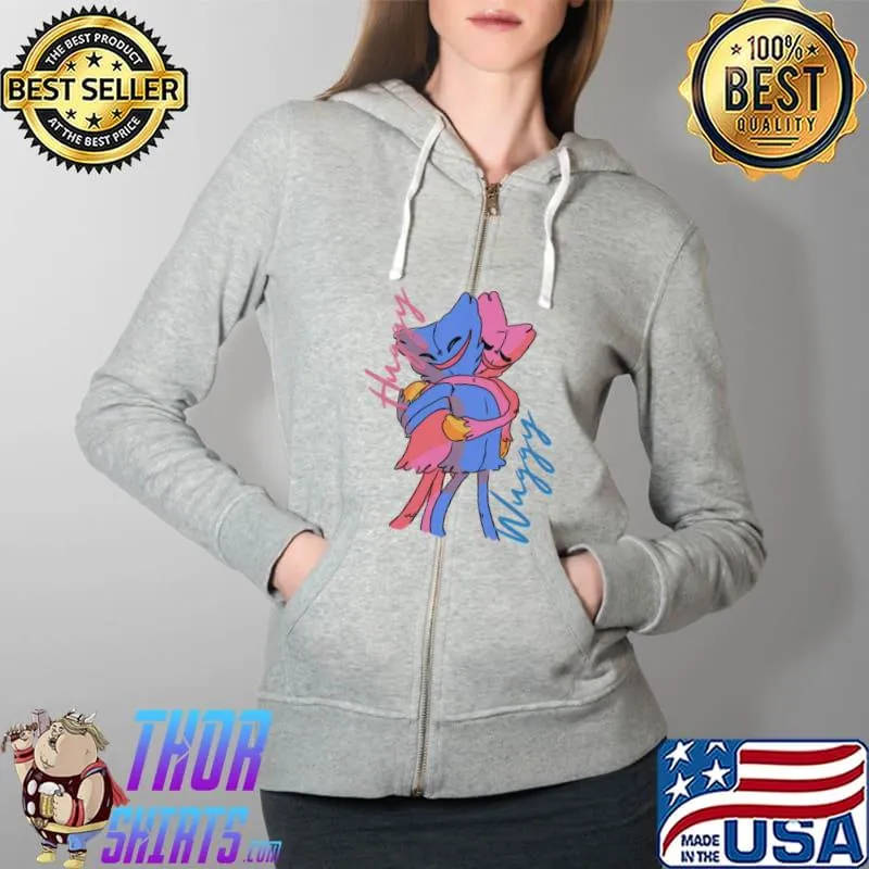 Original Huggy Wuggy Pink And Blue Unisex Sweat Full Zip Hooded