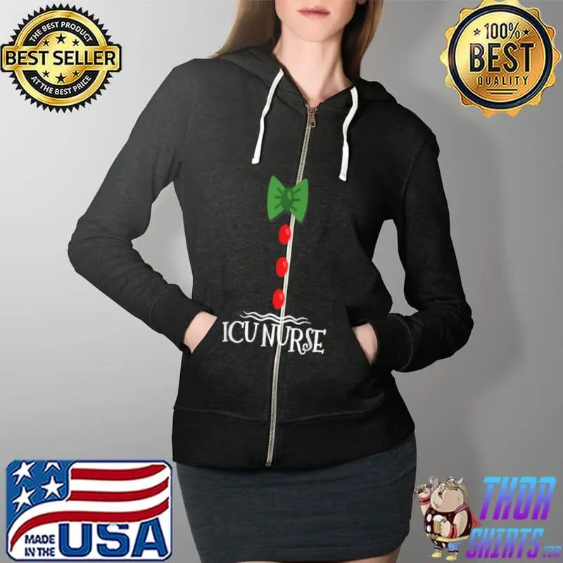 Original ICU Nurse Gingerbread Costume Family Matching Christmas T Shirt Full Zip Hooded