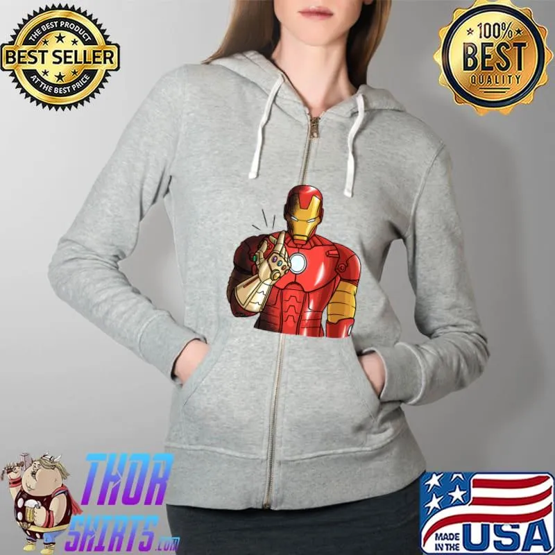 Original incredible Hero Fights Shirt Funny Superhero Finger Snap T-s Full Zip Hooded