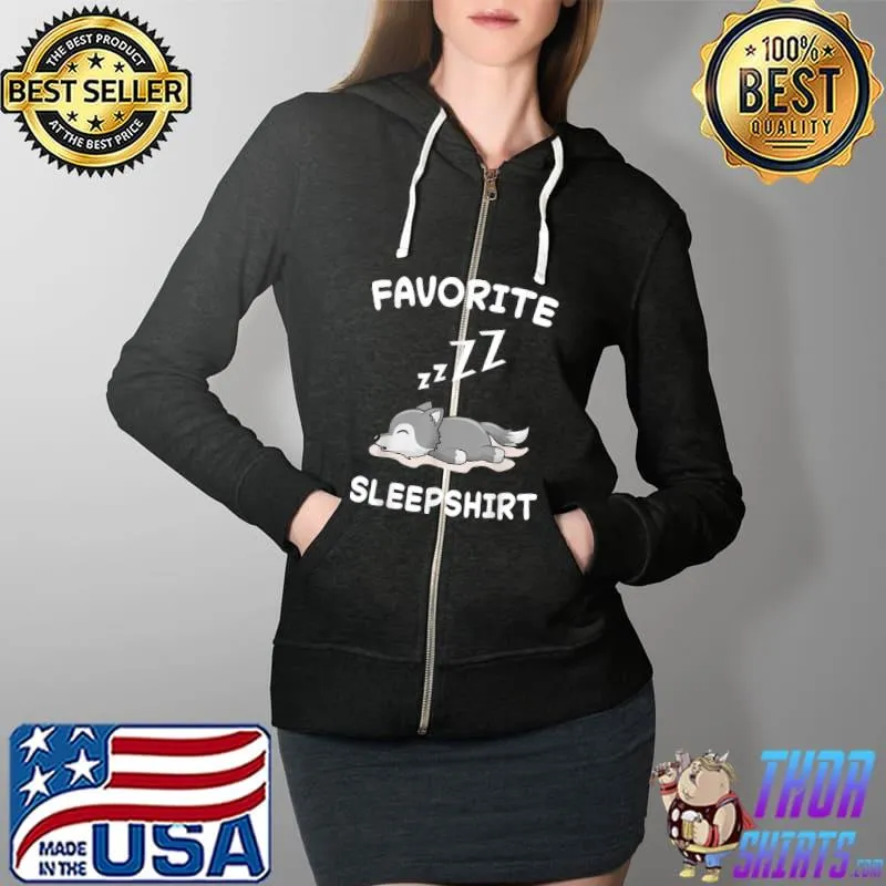 Original Lazy Wolf Wolves Nap Sleeping Sleep Pajamas Pajama T Shirt Full Zip Hooded