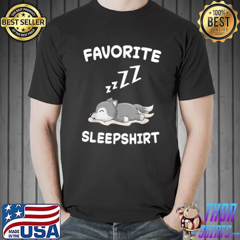 Original Lazy Wolf Wolves Nap Sleeping Sleep Pajamas Pajama T Shirt Unisex