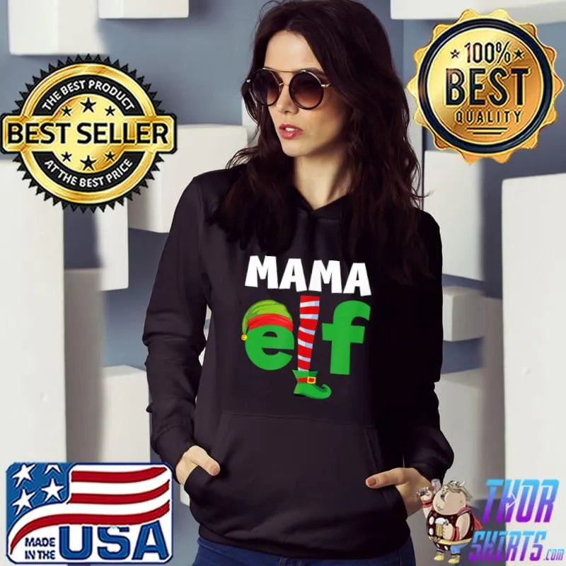 Original mama Elf Funny Humor Family Christmas Pajamas T-Shirt