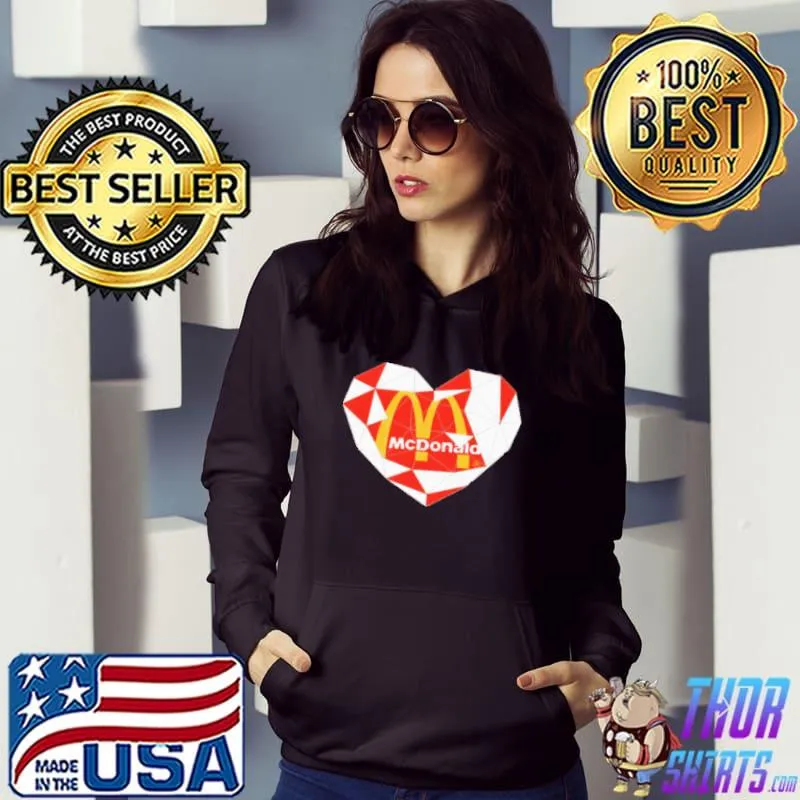 Original Mcdonald'S Logo Heart Diamond T-Shirt