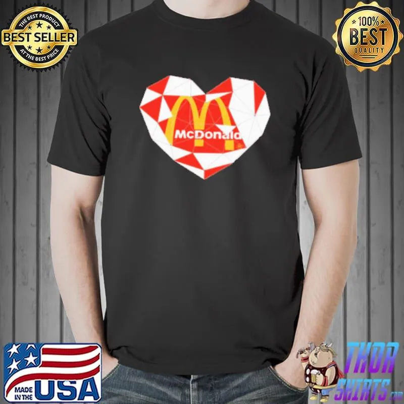 Original Mcdonald'S Logo Heart Diamond T-Shirt Unisex