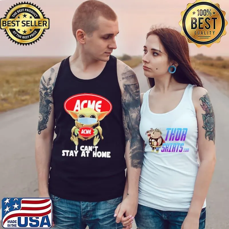 Original Official Star Wars Baby Yoda Hug ACME I Can’t Stay At Home COVID-19 Shirt Tank Top