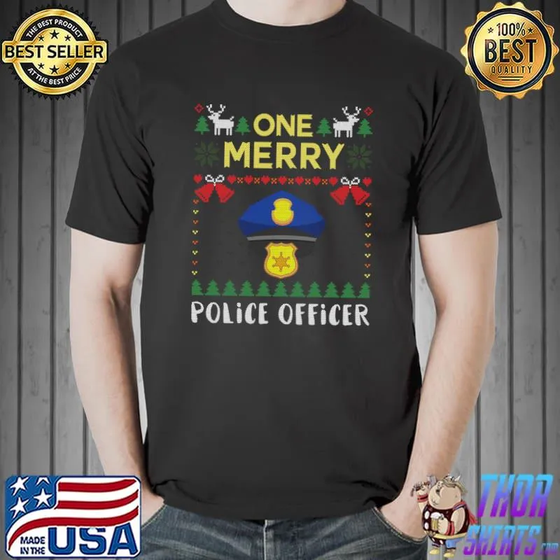 Original One Merry Police Officer Policeman Ugly Christmas Sweater T- Unisex