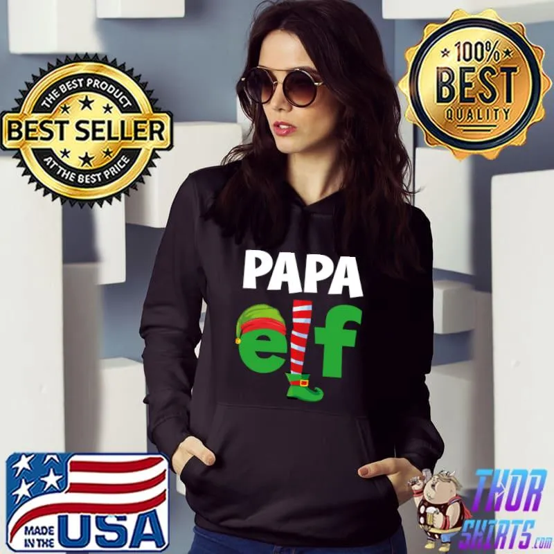 Original Papa Elf Funny Humor Family Christmas Pajamas T-shirt