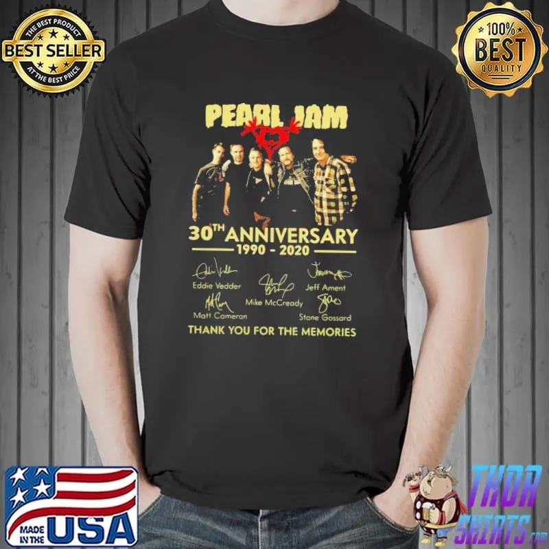 Original Pearl Jam Logo 30th Anniversary 1990 2020 Signature Eddie Vedder Shirt Unisex